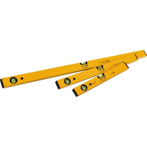 Stabila – Niveau à bulle 19819 – Set de 3 niveaux 40 cm, 60 cm, 100 cm – Précision 0.5 mm/m – Profilé alu léger et résistant