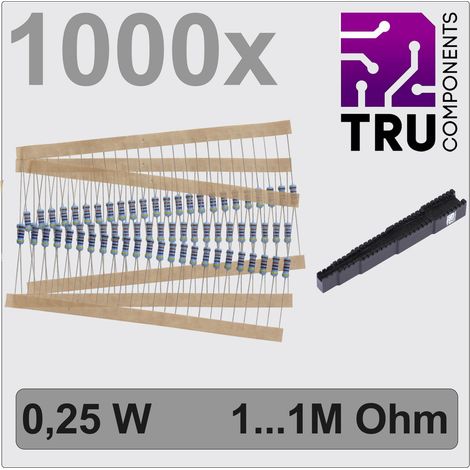 TRU COMPONENTS TC-12888456 T22P037 Metallschicht-Widerstand Sortiment  axial bedrahtet  0.25 W 1 % 1