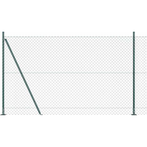 Zaunpfosten Grün 10 x 1,4 m (60 x 60 mm Netz) Stahl und PVC
