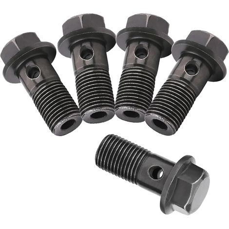 Raccord de Frein, Banjo Vis Boulon de Frein de Moto M10X1mm en Acier Inoxydable Kit de Joint d'Etanchéité pour Maître Etrier de (1/5)