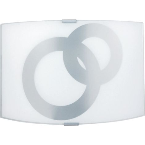 Applique 1xE27 Montatura Argento Vetro Lastra Bianco Cerchi E-Energy Stefania (1/2)