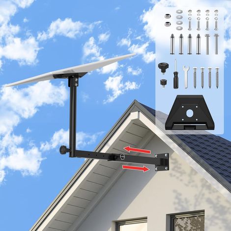 Kit de Starlink Gen 3 Mount, Longue Extensible Support Mural de Toit Starlink V3 360°Réglable et Rotatif avec Adaptateur de Tube Starlink Gen 3 pour Starlink Internet Standard (1/5)