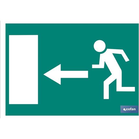 Señal luminiscente salida de emergencia 210x148 mm puerta izquierda