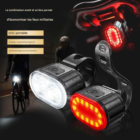 Feu arrière de vélo, éclairage de nuit rechargeable, éclairage ultra-lumineux, feu avant pour VTT, feu arrière de vélo à faisceau haute intensité - Kit Z30 (feu avant + feu arrière)