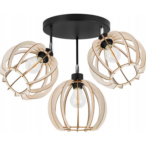 LAMPE DE PLAFOND SUSPENDU À LED EN BOIS MODERNE (1/5)