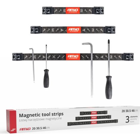 Magnetische Werkzeughalter 1x20cm 1x30,5cm 1x46cm Set amio-04263 (1/5)