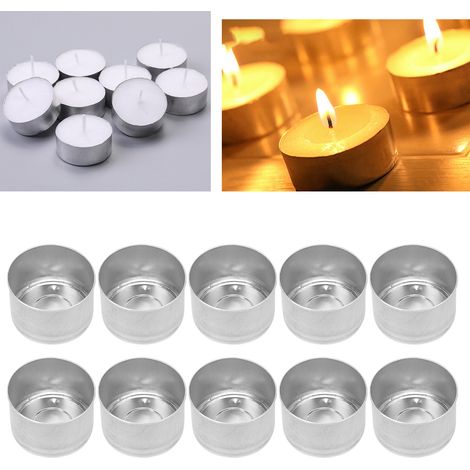 Lot de 50 pièces à vendre. Boîtiers de bougies en aluminium, supports pour bougies chauffe-plat, bougeoirs électroniques, matériel de bricolage. (1/5)