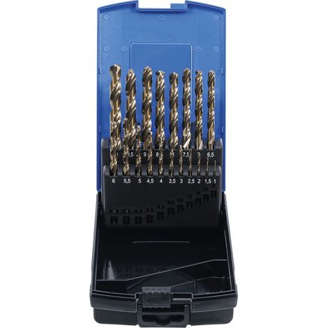 Coffret de 19 forets Ø 1 a 10 mm hss-g cobalt (5%) m35, meches (1/4)