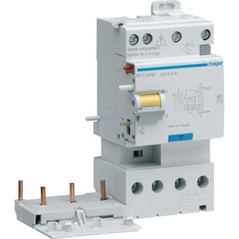Bloc différentiel double sortie 3P+N 40A 300mA type AC HAGER BFC940F