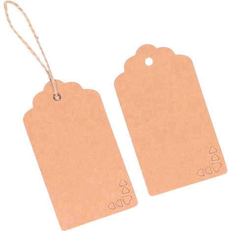 100 étiquettes cadeaux de qualité supérieure, en corde de jute naturelle, double face, papier kraft, étiquettes de prix, étiquettes pour loisirs créatifs, étiquettes cadeaux pour mariage, Noël, Thanks