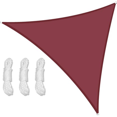 Voile d'ombrage, protection UV, design résistant aux intempéries, ROUGE VIN, 5X5X5M-c (1/2)