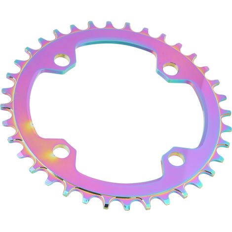 Plateau vélo VTT 38 dents en alliage, compatible 32T 34T 36T, pour transmission single speed et fixie.