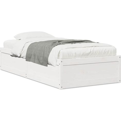 Maison Exclusive - Letto senza Materasso Bianco 90x190 cm in Legno Massello Pino (1/5)