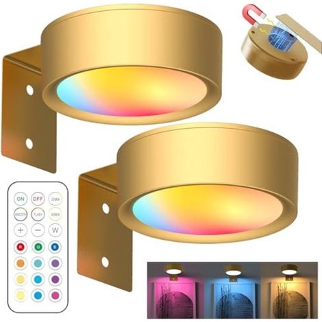 Lampe magnétique sans fil pour tableaux avec télécommande - 3 couleurs de lumière et minuterie à intensité variable - Idéale pour les cadres photo et la décoration murale (1/5)