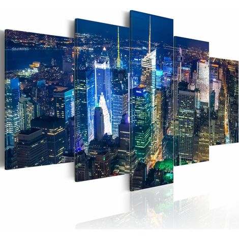 Tableau dans le centre de la vie nocturne new york - 200 x 100 cm (1/4)