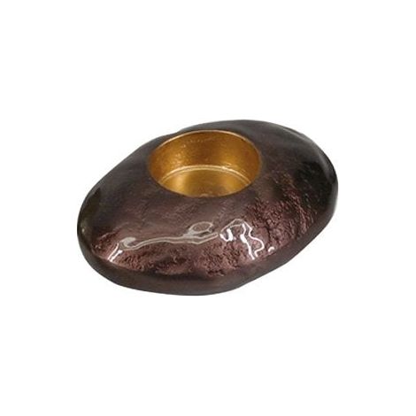 Bougeoir en Aluminium Marron Châtaigne Porte-Bougie Décoratif 11,5 x 8,5 x 4 cm - PANGIVO (1/4)