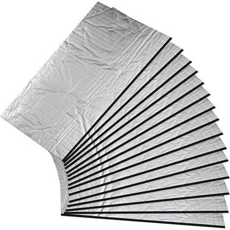 Pack of 15 sheets of 5mm self-adhesive aluminum-butyl insulating mat, self-adhesive acoustic insulation, self-adhesive soundproofing for cars for noise protection (1/5)