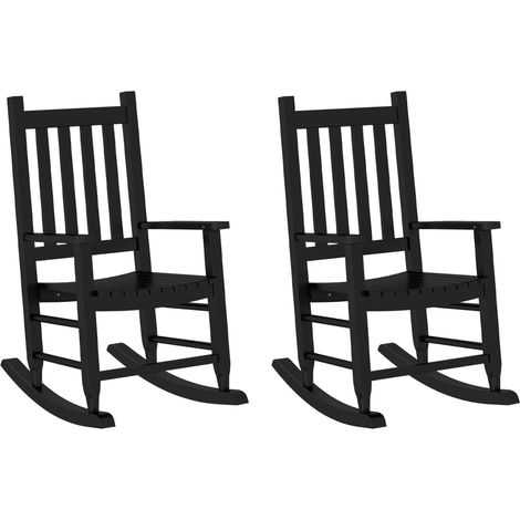 Lot de 2 chaises à bascule pour enfants 6-12 ans en bois de peuplier noir DEC029119 (1/5)