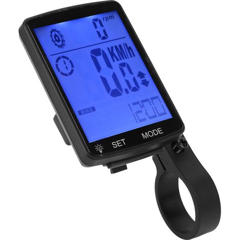 Compteur vélo LED 2,8 pouces avec rétroéclairage, chronomètre multifonction, vitesse et ordinateur de cyclisme - Bleu (1/5)