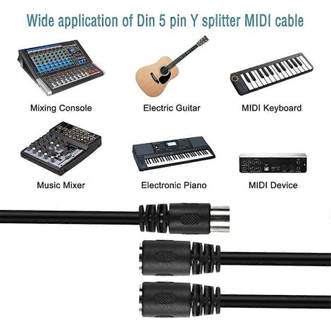 MIDI-DIN-5-Pin-Splitter-Y-Adapterkabel –