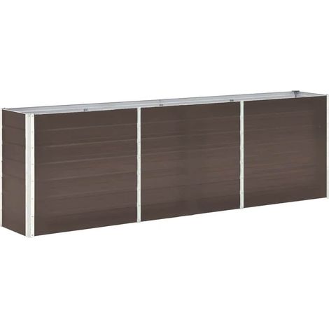 Arriate de jardín de acero galvanizado marrón 240x40x77 cm vidaXL