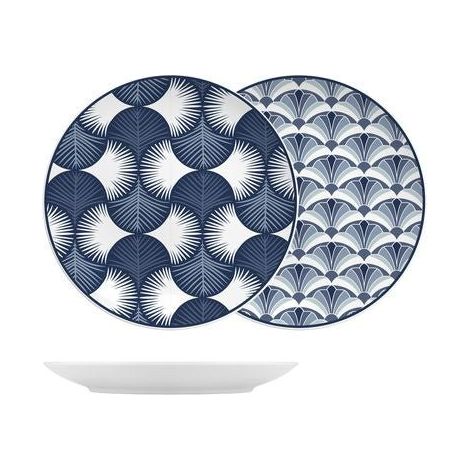 6 x assiettes plates JAKARTA - 27cm - Porcelaine - H&H