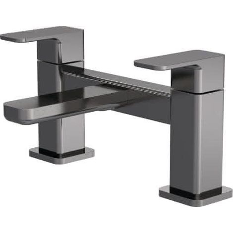 Nuie Windon Brushed Pewter Deck Mounted Bath Filler Tap - WIN703