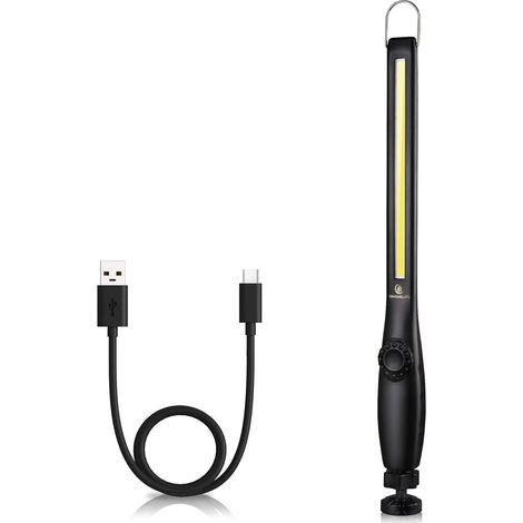 LED Work Light, 750 Lumen Rechargeable COB Lamp with Charging Indicator, Magnetic Base, 360° Rotation, Suitable for Car Repair, Home, Outdoor Camping, 3300mAh (1/5)