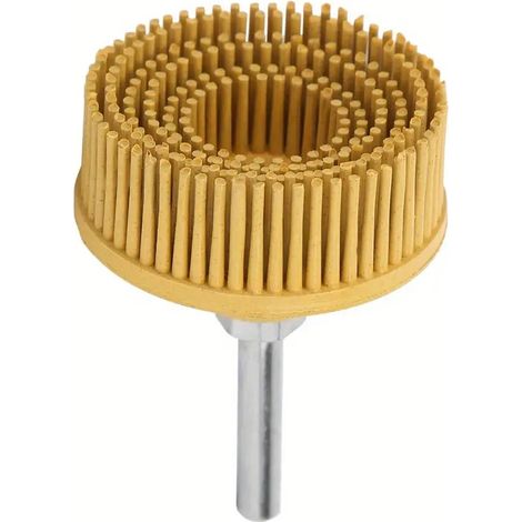 Brosse à disque de perceuse électrique de 2 pouces brosse abrasive en caoutchouc émeri brosse de polissage d'ébavurage jaune (1/5)