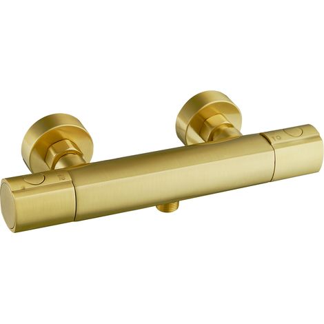 Essebagno Carra Thermostat-Duschmischer gebürstetes Gold