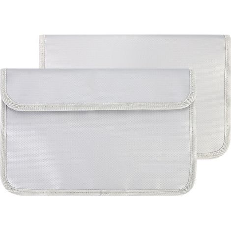 Sac pliable à double fermeture éclair, imperméable et ignifugé, 17,5 x 27 cm, pour le rangement de documents et dossiers. (1/5)
