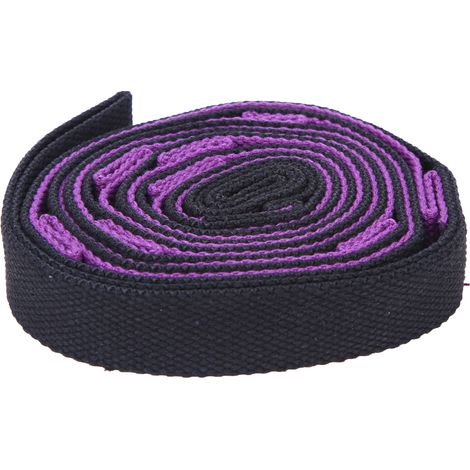 Corde élastique de yoga de 2 m pour augmenter la flexibilité des jambes, bande de musculation pour exercices de fitness et salle de sport (violet et noir) (1/5)