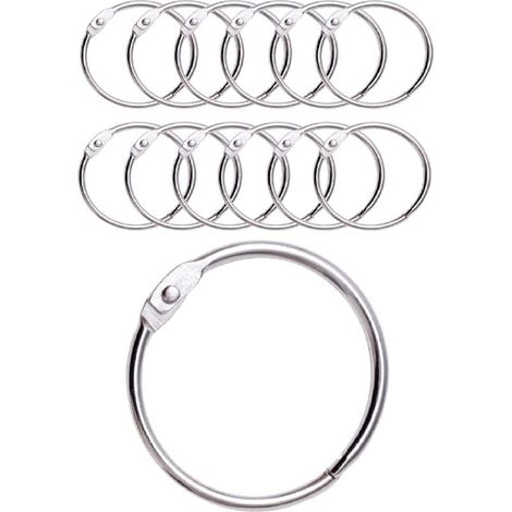 12 Anneaux de Rideaux Douche avec Crochet en Métal – Anneau Circulaire ouvrable de 50 mm pour Rideaux, Salle de Bain, Maison, Classeurs – Couleur Métallique (1/4)