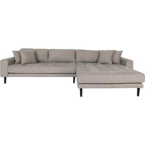 Lido Sofa Chaiselongsofa rechts gewendet 4 Kissen braun.