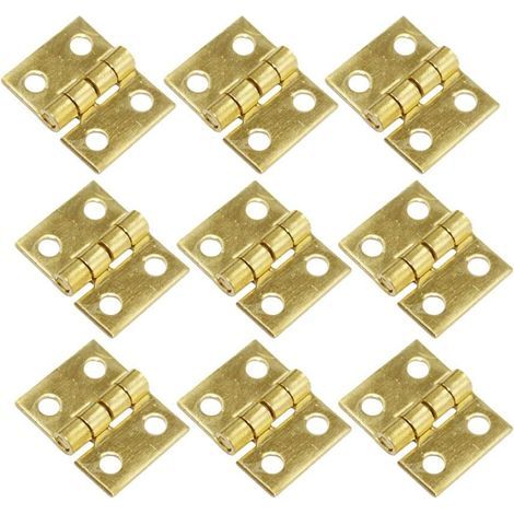 50 minibisagras de latón para joyeros con tornillos 200 bisagras pequeñas para cajas de madera y muebles en miniatura. (1/3)