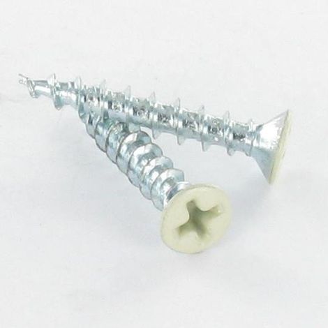VBA Vis bois agglo Tête fraisée bombée TFB Phillips 4.3X25 Acier zingué RAL1015 ivoire clair-10 pièces