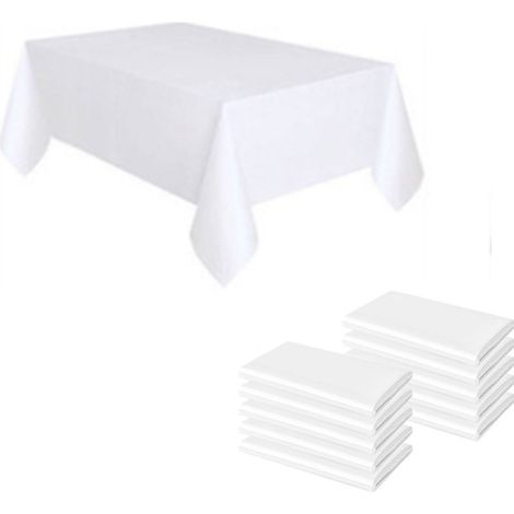 Lot de 4 nappes jetables blanches rectangulaires 137 x 275 cm (1/2)