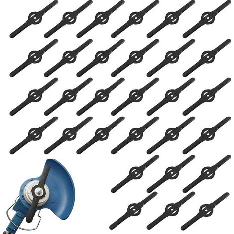 100 schwarze Kunststoffmesser für Rasenmäher, Ersatzmesser für Trimmer, universell kompatibel mit 3-in-1- und Mini-Rasenmähern, Gartenzubehör (1/5)