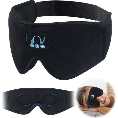 Casque de sommeil masque pour les yeux Bluetooth, masque de sommeil 3D masque pour les yeux de musique sans fil Bluetooth 5.0 pour les dormeurs latéraux avec haut-parleurs stéréo HD parfait (1/5)