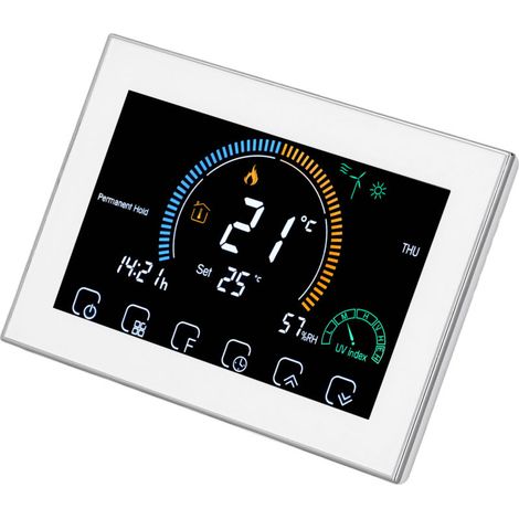 Termostato intelligente 5A, interruttore Wi-Fi, controllo vocale, touchscreen programmabile per riscaldamento a pavimento, AC 95-240V, bianco (1/5)