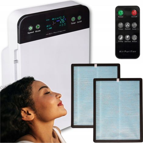 Purificatore d'aria automatico 7 in 1 con ionizzazione e sterilizzazione, dotato di 2 filtri HEPA. (1/5)