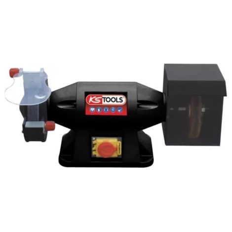 Kstools – Touret à meuler 900 W – Ø 200 mm – Vitesse 2950 tr/min – Corps en fonte avec patins caoutchouc pour réduction vibrations (1/3)
