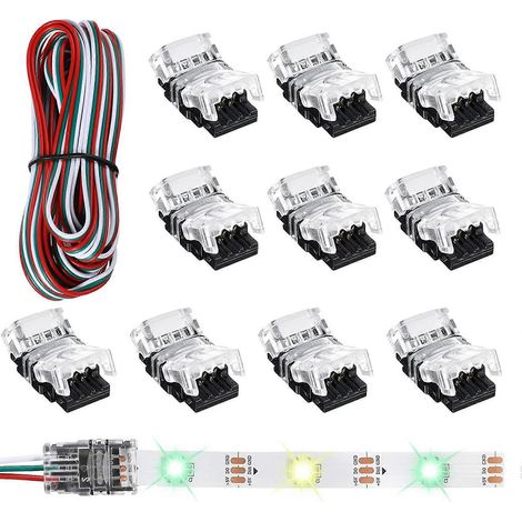 11 connecteurs pour ruban LED 3 broches réglables, borne de 10 mm pour WS2811-- (1/5)