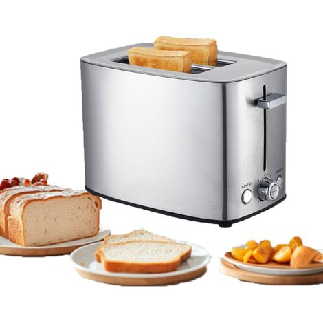 Grille-pain à double fente avec fentes extra-larges, technologie de grillage rapide, 6 niveaux de grillage et construction en acier inoxydable. (1/5)