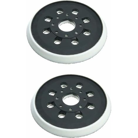 Lot de 2 patins de ponceuse 125mm – 8 trous pour extraction poussière – Compatible Bosch GEX 125-1 AE, PEX 220 A, PEX 220 AE (1/5)