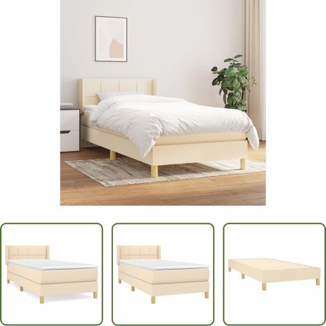 Matratze - Boxspringbett mit Matratze Creme 80x200 cm Stoff (1/5)
