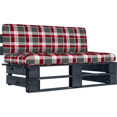 Canapé de jardin Canapé central palette Relax Noir Bois de pin imprégné -BV44651 (1/5)