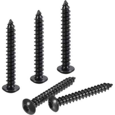 sourcing map Hexagonal Socket Self-Tapping Screws M4 x 30mm Carbon Steel Wood Screws 50pcs (1/4)