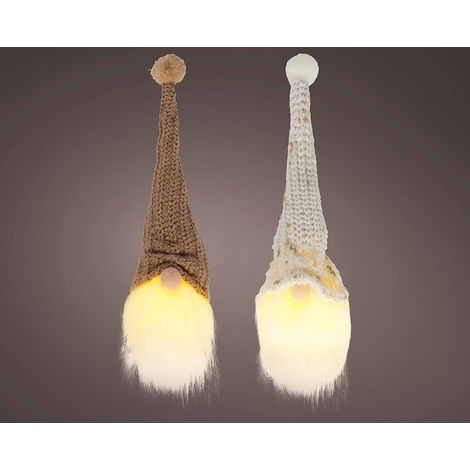 Figura di gnomi con luce fissa 6 x 20 x 6 cm, colori assortiti