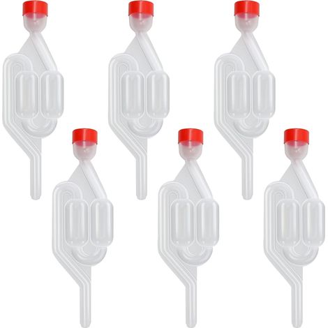 6 Pièces Barboteur Fermentation,Tubes de Fermentation,Airlock Bubbler,Durable et Non-Toxique pour Fermentation de Jus Pure,Ballon de Vin,Brassage de Bière (1/5)